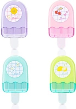 Ластик Deli "Мороженое" 60*30*15 мм, ассорти