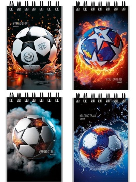 Блокнот А7  40л гребень "Разные футбольные мячи - 14" клетка