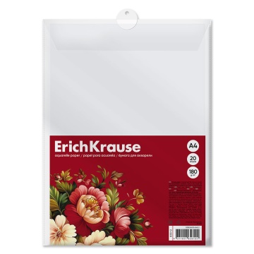 Бумага для акварели в пластиковой папке ErichKrause Folk Motives, А4, 20 листов