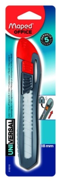 Нож канцелярский MAPED UNIVERSAL 18 мм, эргоном. с фиксатором