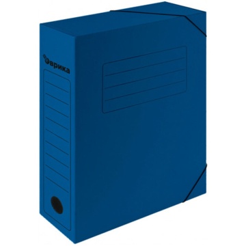 Архивная папка на резинках 75 мм синяя (на 700 листов А4)