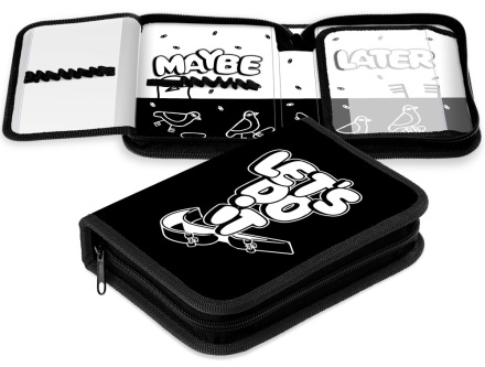 Пенал 1 отд. с 2-мя откид.пл. (200*140*40) молния, ткань/картон "LET'S DO IT"