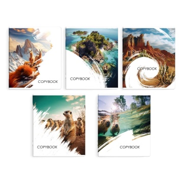 Тетрадь, 48 л, клетка, арт. 66710. 10 УДИВИТЕЛЬНЫЙ МИР .А5+, мягкий переплёт (2 скобы), обложка - выборочный ТВИН лак, мелованный картон 190 г.м², Упаковка Ассорти.