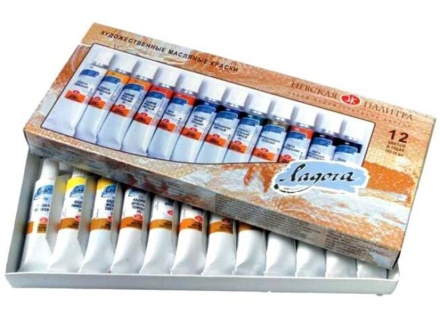 Набор красок масляных худож."Ладога"  12цв 18 мл картон