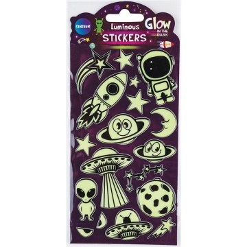 Наклейки декоративные объемные светящиеся 9*16см "Космос"