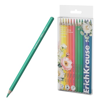 Карандаши цвет. 12цв Erich Krause Pastel Bloom, круглые