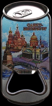 Магнит-открывашка  СПб. Коллаж аква