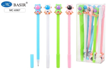 Ручка шариковая "КОСМОНАВТ"; цв.корпус, съёмный наконечник, синяя