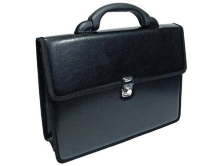 Портфель к/з Волхов люкс, 2 отд. черн.
