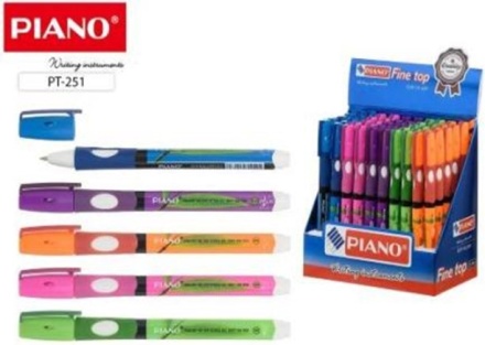 Ручка шариковая. Для первоклассника. На масл.основе. "Piano", цв.корпус с рисунком. Резин.держатель. 0,7 mm