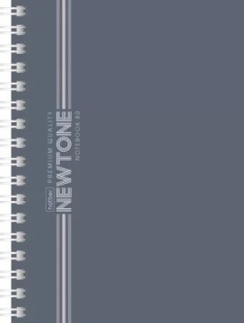 Блокнот А6  80л гребень слева "Ньютон пастель. Серый агат" клетка, софт-тач*