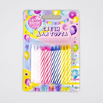 Свечи для торта "Ассорти" 6см 24 шт