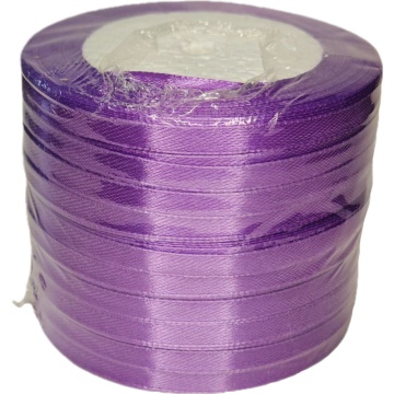 Лента упаковочная атласная 6мм, 22 м фиолетовая (10шт/уп)