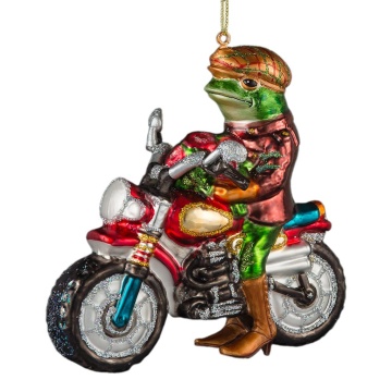 Украшение ErichKrause Decor Лягушка на байке 13см, стекло