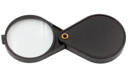 Лупа канцелярская Workmate диаметр 60 мм, 5-ти кратное увеличение, складная, черная