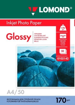 Фотобумага INK JET LOMOND А4 170г, 50л, глянцевая, односторонняя