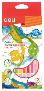 Карандаши цвет. акварельные 12цв Deli Color Emotion