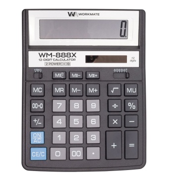 Калькулятор настольный Workmate WM-888X 12 разрядов, двойное питание, чёрный, 200х155х35 мм