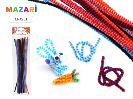 Набор "Пушистая проволока" d=6мм, 30см, 30 шт, ассорти