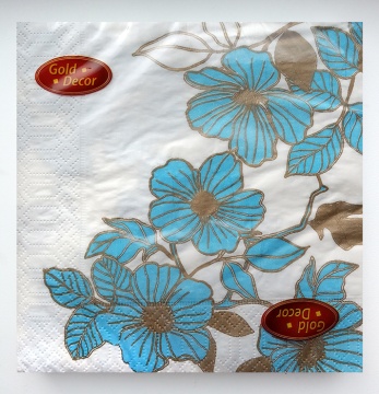 Салфетка Gold decor "Жасмин бирюзовый" 33*33см, 20 шт., 3-х слойная