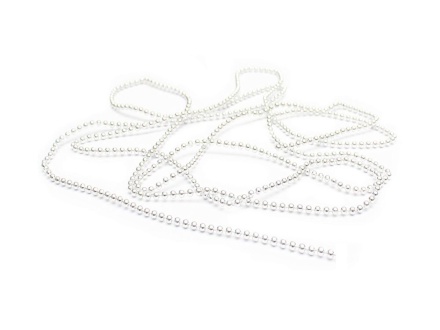 Бусы декоративные 1м, "Новогодние шарики" пластик, в индивид. упаковке, серебро