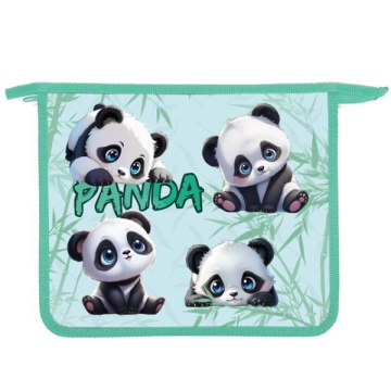 Папка для тетрадей. А5, 1 отделение. Пластик, дизайн с 2-х сторон "Панды малыши" (240*205*40 мм)