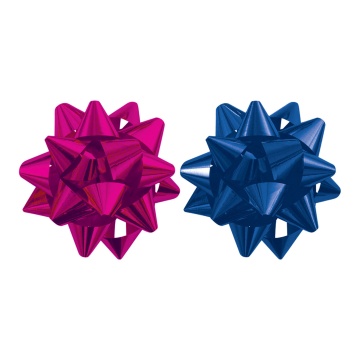 Набор бантов 8см  2шт Звезды, металлик, ассорти