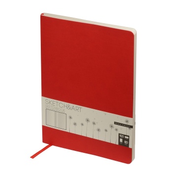 Скетчбук 179*250мм 80л., сшивка, 100гр/м2, "Sketch and Art. Красный"