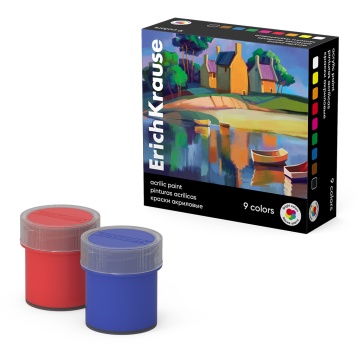 Краски акриловые ErichKrause Art Spirit 9 цветов по 20 мл (в коробке 9 шт)