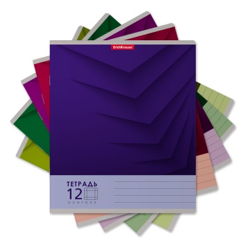 Тетрадь школьная ученическая ErichKrause Duotone Next ассорти, 12 листов, крупная клетка (в плёнке п