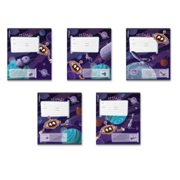 Тетрадь А5 12л кл. Erich Krause "Русский космос"  выб. УФ-лак MIX-PACK