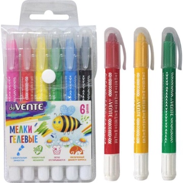 Мелки гелевые deVENTE  6цв. с акварельным эффектом