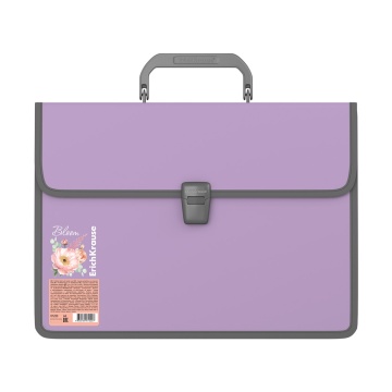 Портфель пластиковый ErichKrause Matt Pastel Bloom, с текстильной вставкой, A4, ассорти (в пакете по