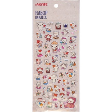 Наклейки декоративные объемные 9,5*19,5см  "Котенок", многоразовые