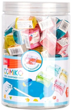 Точилка пласт. 1 отв. Comico, ассорти туба