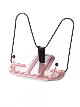 Подставка для книг, полностью металл, розовая