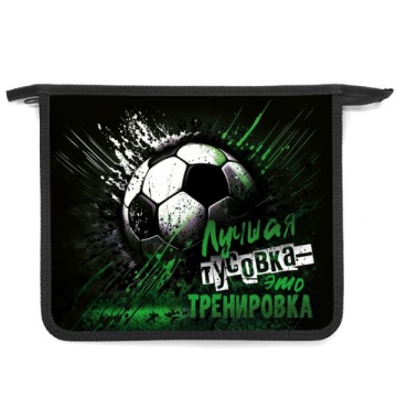 Папка для тетрадей. А5, 1 отделение. Пластик, дизайн с 2-х сторон "Футбольный лозунг"