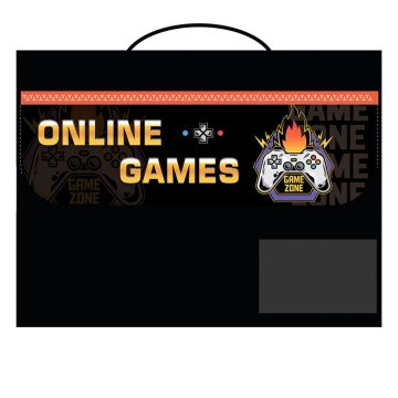 Папка д/труда А4 (325*240*40) 1отд. с ручками, ткань, липучка "Game zone"