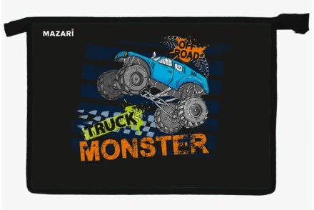 Папка для труда. А4, на молнии, 325*230*100 мм, "MONSTER TRAK" пластик, ламинированный картон