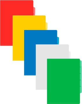 Папка уголок 5-ти уровн. А4 прозр. плотн. 0,15мм ассорти