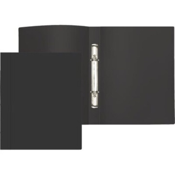 Папка 2 кольца 21 мм 0,5 мм пластик А4 чёрная