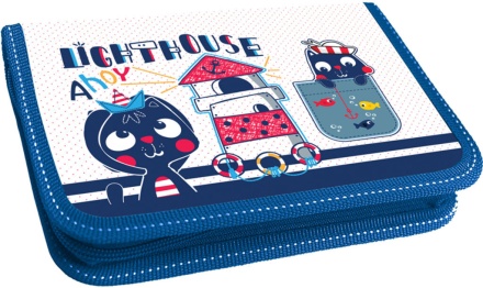 Пенал 1 отд. с 2-мя откид.пл. (205*140*40) молния, ткань "Light House"