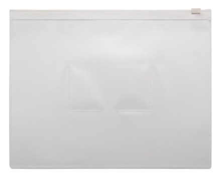 Конверт на молнии А5 0,15мм, карман д.визитки, белая молния