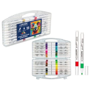 Набор маркеров акриловых 36цв. пулевидн."deVENTE. HOBBY CREATIVE. Classic&Pastel", ширина линии 2мм