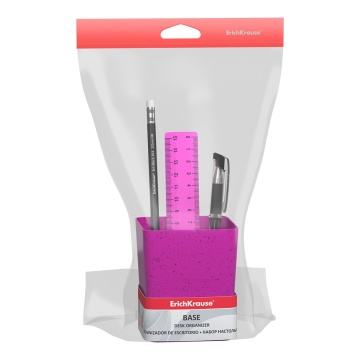 Набор настольный пластиковый ErichKrause Base, Grains, маджента