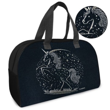 Сумка для внешкольных занятий 35*23*14,5см Оникс "Серебряный единорог" фольга