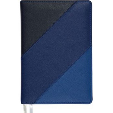 Ежедневник недат. А5 deVENTE Trio 320стр.,синяя гамма, тв.комби обл.,кожзам, 2ляссе ,70гр/м2