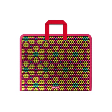 Папка на молнии пластиковая с ручками ErichKrause Pink&Yellow Beads, А4+ (в пакете по 4 шт.)