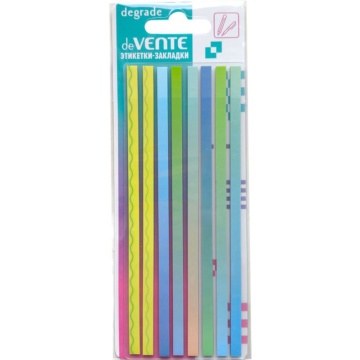 Закладки с липким краем (140*5мм) 8 цв, по 20л.,"Degrade" сине-зеленая гамма
