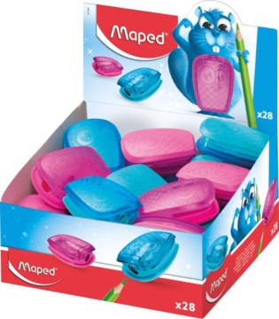 Точилка пласт. с контейнером 1 отв. PULSE ассорти